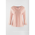 Long sleeve with lace front in color pink